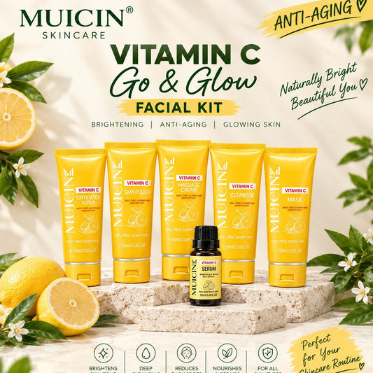 Vitamin C Anti-Aging Facial Kit – 6 Step Go & Glow Brightening Skincare Set